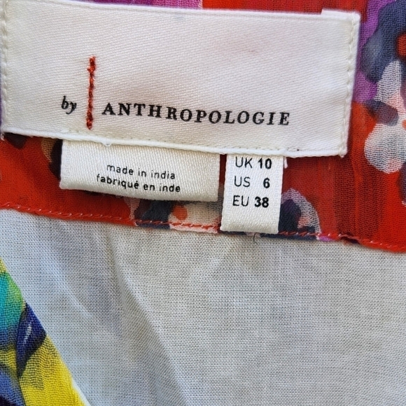 Anthropologie Malibu Floral Maxi Dress Flounced Hem Multicolor - Picture 9 of 12